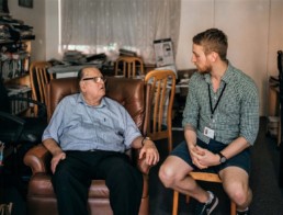 Vinnies Youth Member visiting an elderly man in his home