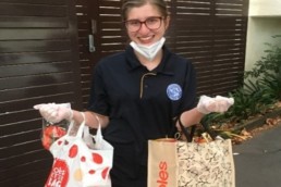 Vinnies Youth Member distributing hampers